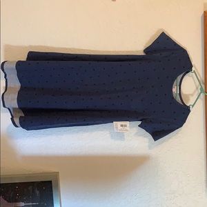 Lularoe blue with black polka dots Carly